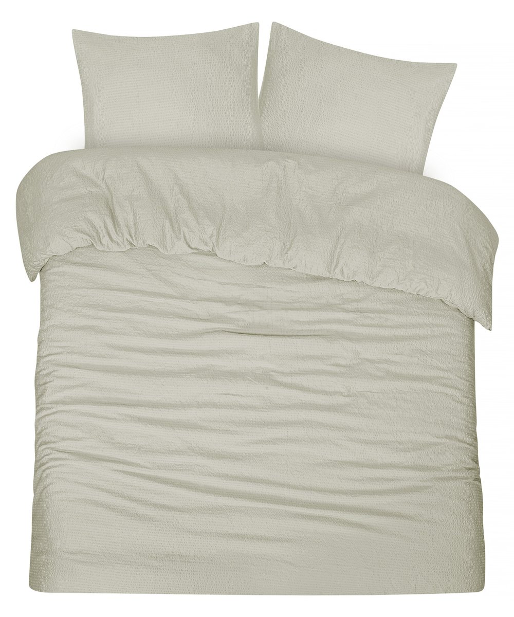 Dekbedovertrek Seersucker – 100% katoen – 200×200/220 – beige