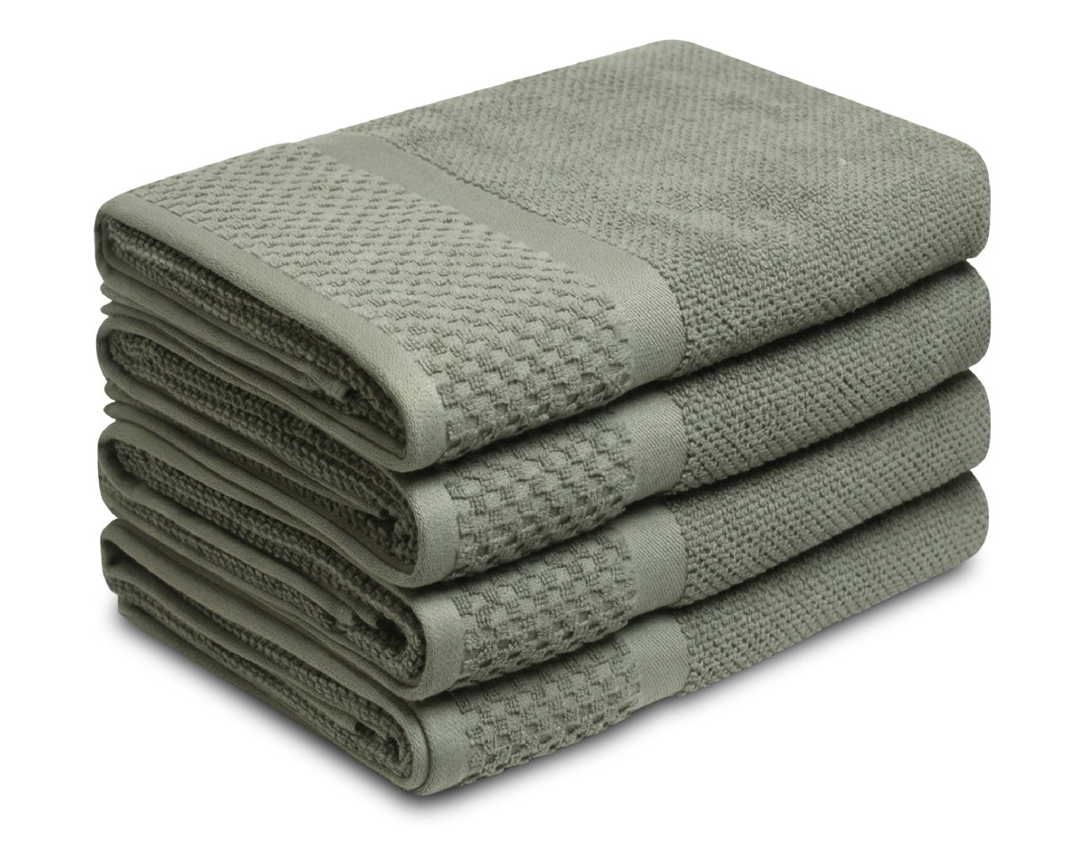 Handdoek Soft Popcorn Collectie – 4 stuks – 70×140 – oudgroen - Afbeelding 2
