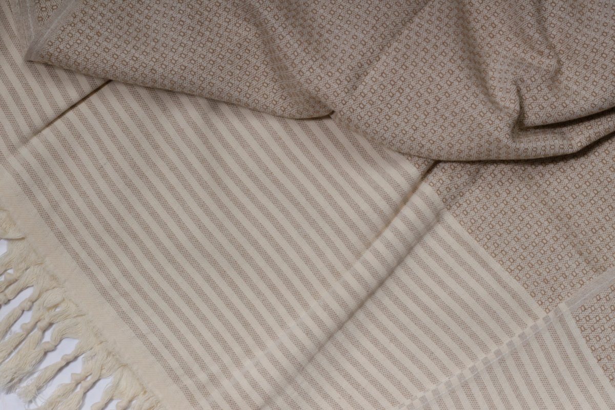 Hamamdoek – wafel honingraat – 100×200 – beige - Afbeelding 3