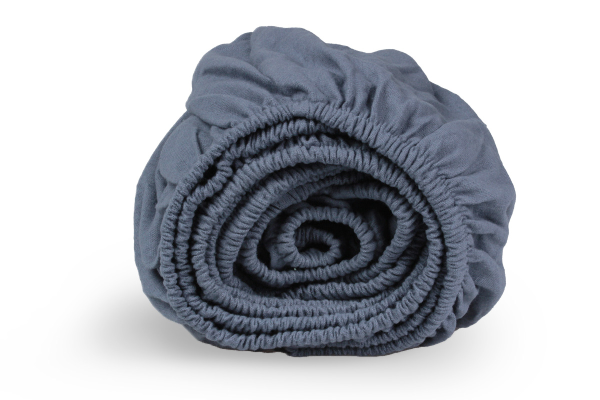 Hoeslaken Jersey – 100% katoen – 180×200 – blauw melange - Afbeelding 3