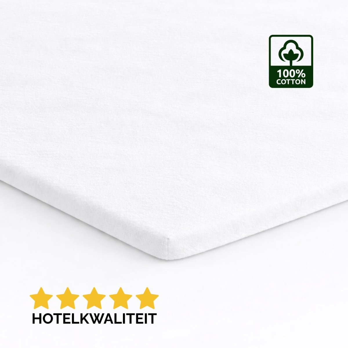 Droomtextiel Topper Molton Hoeslaken – 70 x 200 cm – 100% Katoen - Afbeelding 2