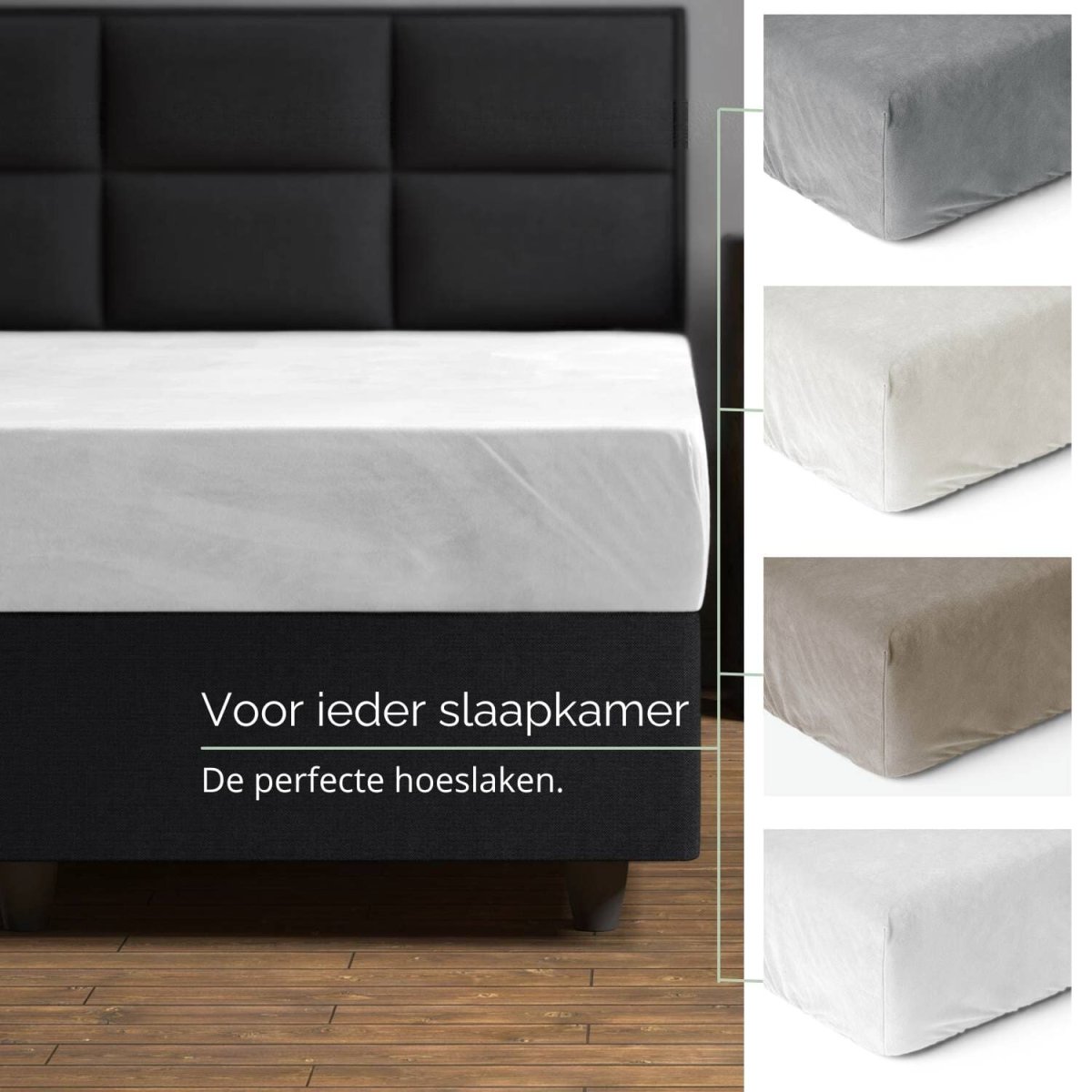 Droomtextiel Hoeslaken Flanel Wit – 200×200 cm - Afbeelding 3