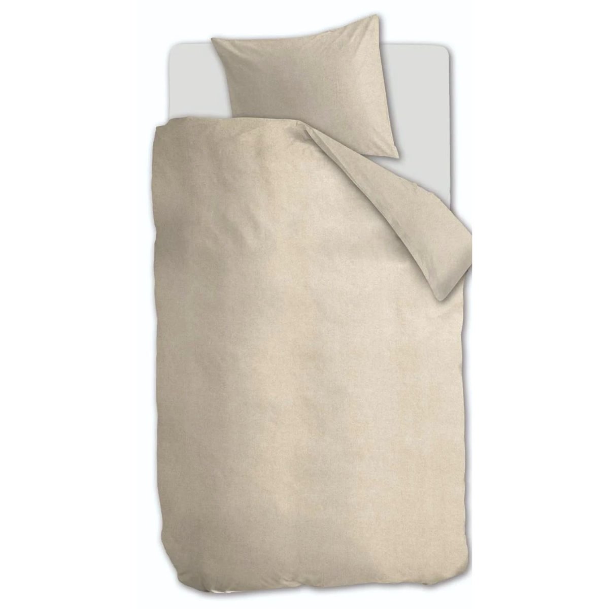 Beddinghouse Frost Flanel Dekbedovertrek Zand – 140×200/220 cm - Afbeelding 2