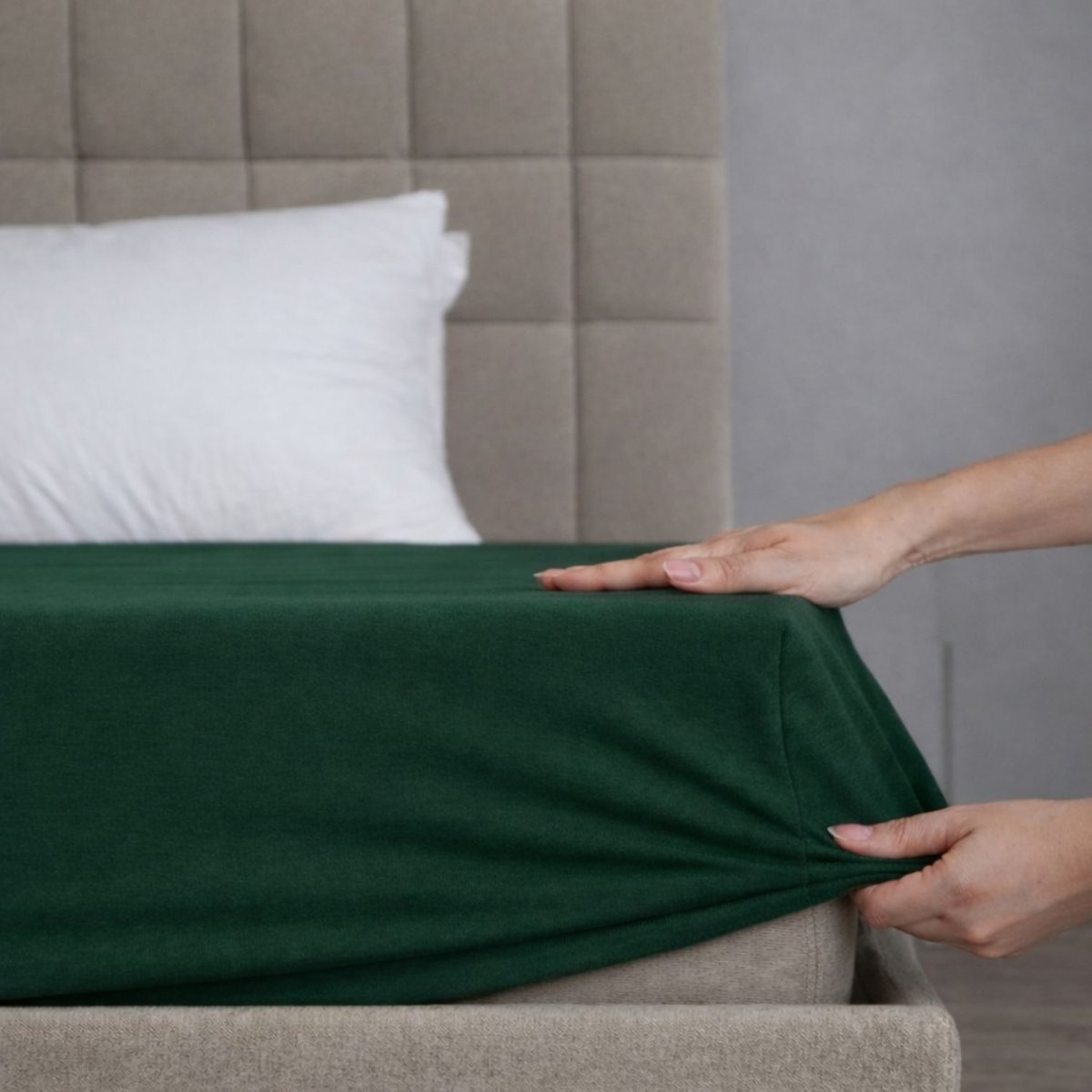 Sleeps Dubbel Jersey Hoeslaken Katoen 180 x 200 cm – Groen - Afbeelding 4