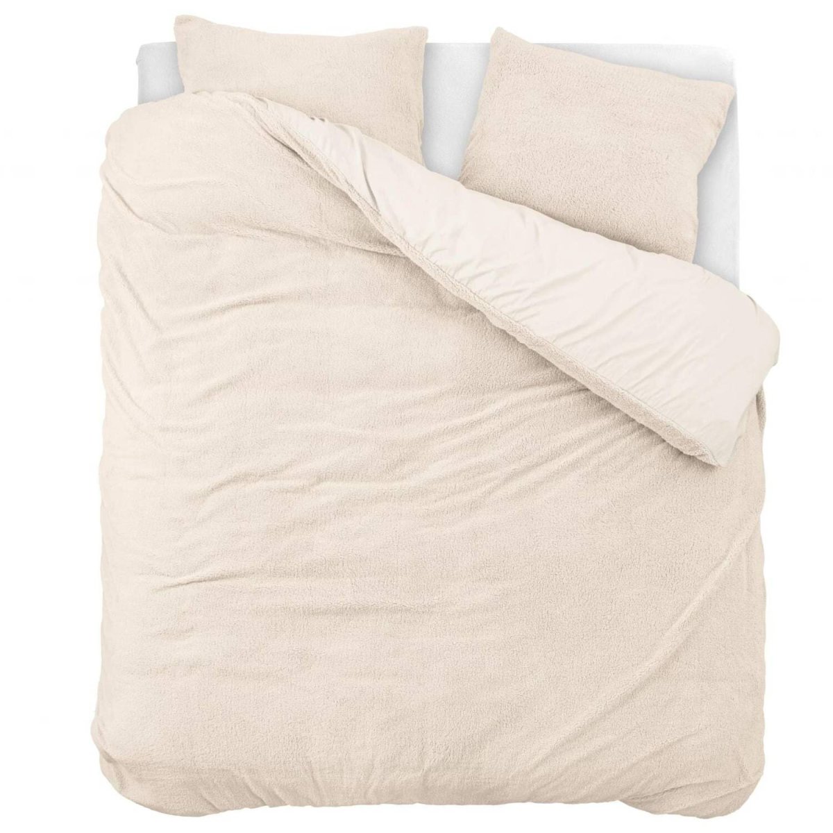 Droomtextiel Teddy Dekbedovertrek Crème – 200×200/220 cm - Afbeelding 6
