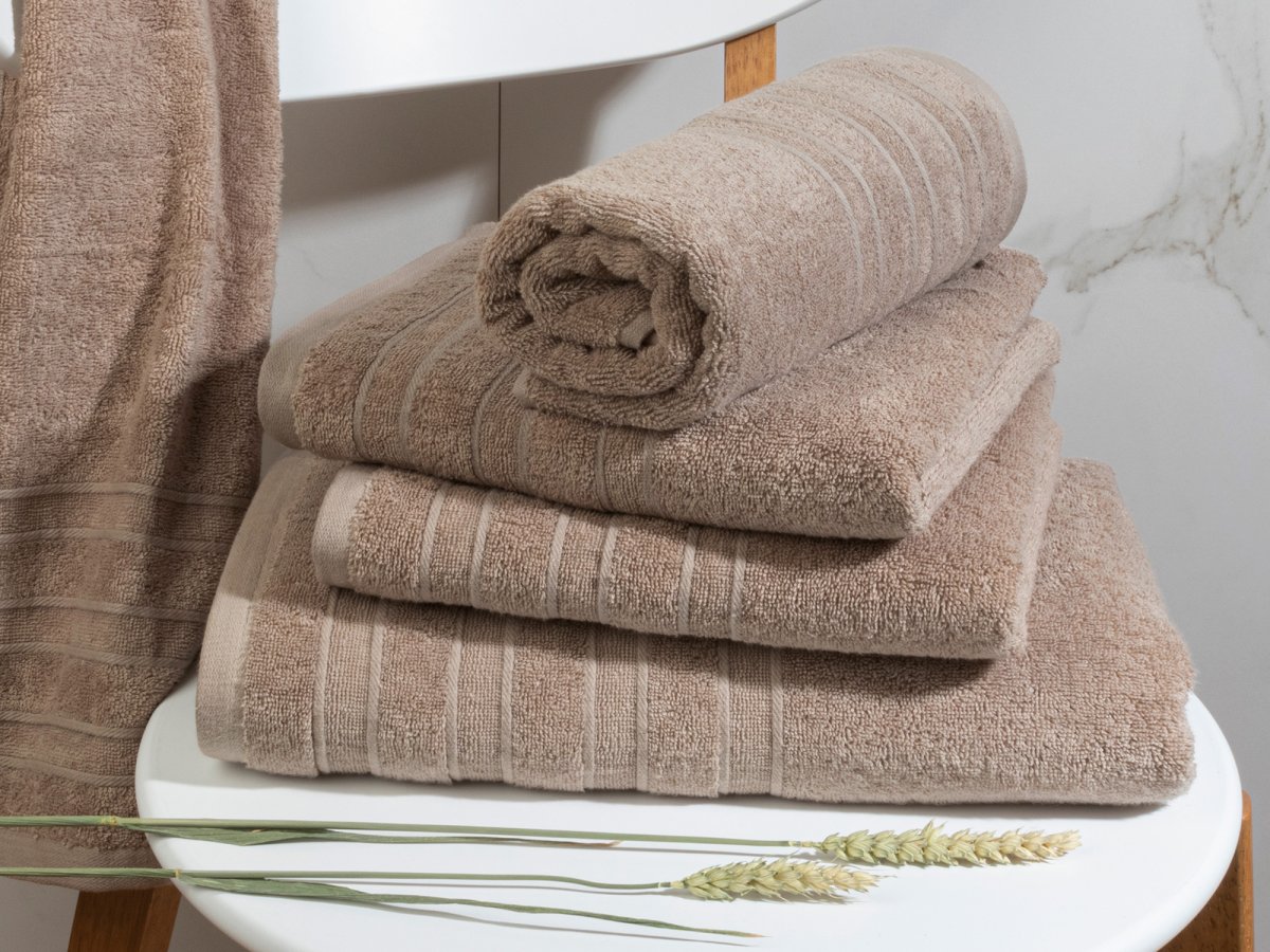 Handdoek DoubleLife Recycled Cotton Collectie – 4 stuks – 50×100 – warm sand - Afbeelding 4