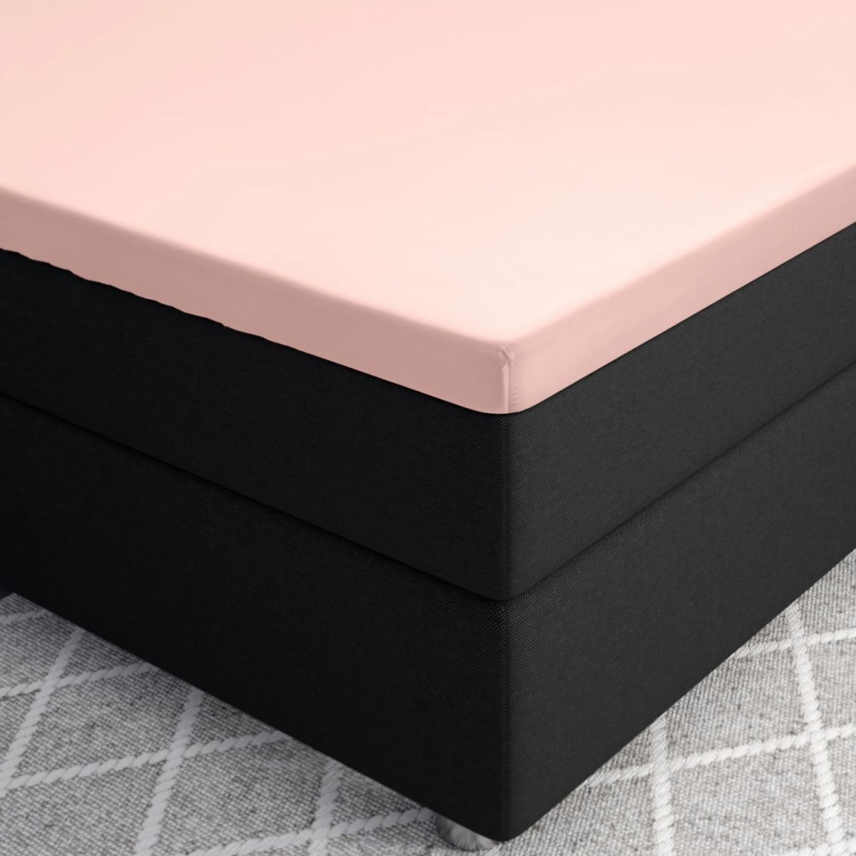 Primaviera Split-Topper Hoeslaken Katoen-Satijn -180×200 cm – Roze - Afbeelding 3