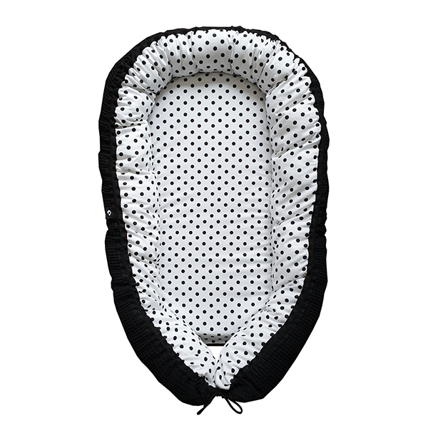 Babynestje Wafelstof Babykamer | stip op wit - Afbeelding 2