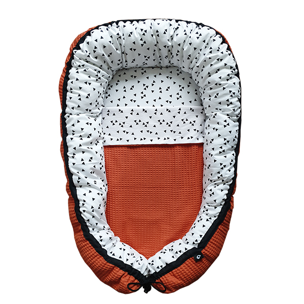 Babynestje Wafelstof Complete set | triangel op wit - Afbeelding 2