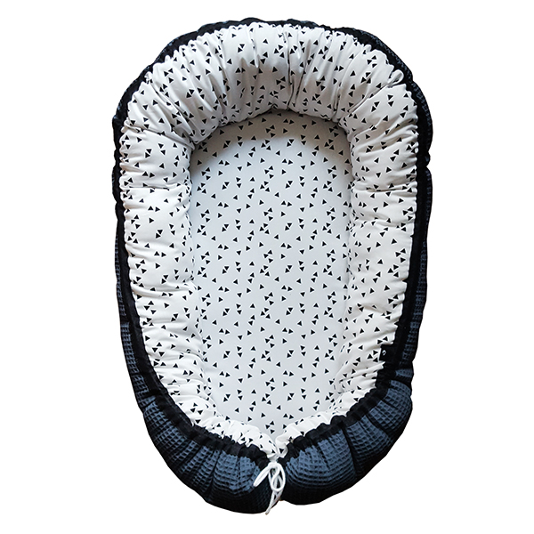 Babynestje Wafelstof Babykamer | triangel op wit - Afbeelding 2