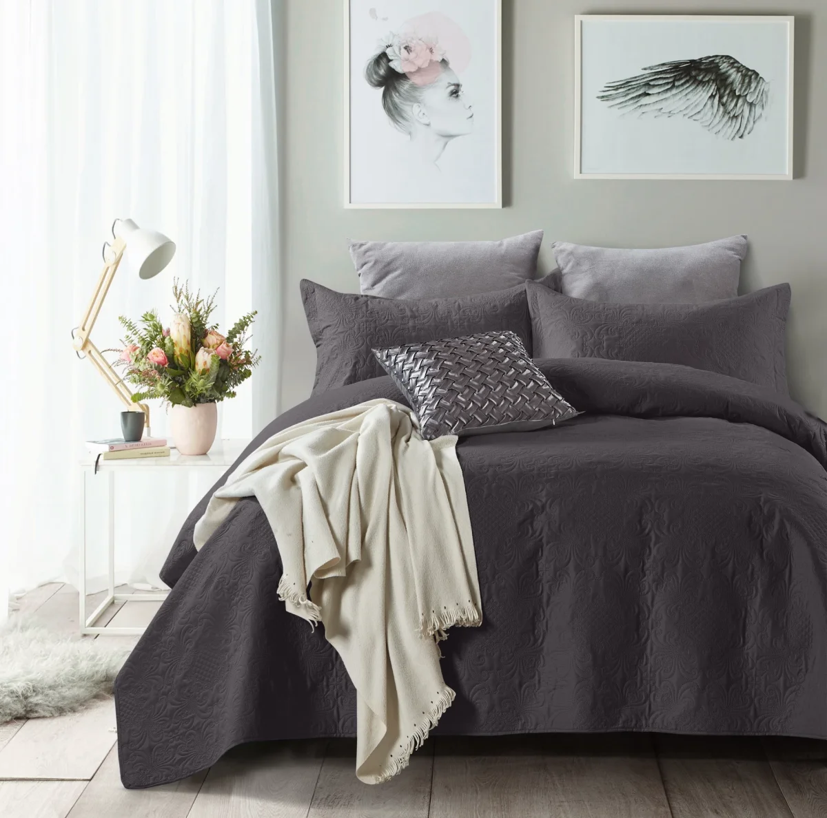 Bedsprei Delft Antraciet - Afbeelding 2