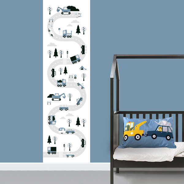 Behangbaan Voertuigen Kinderkamer | jeans blauw - Afbeelding 2
