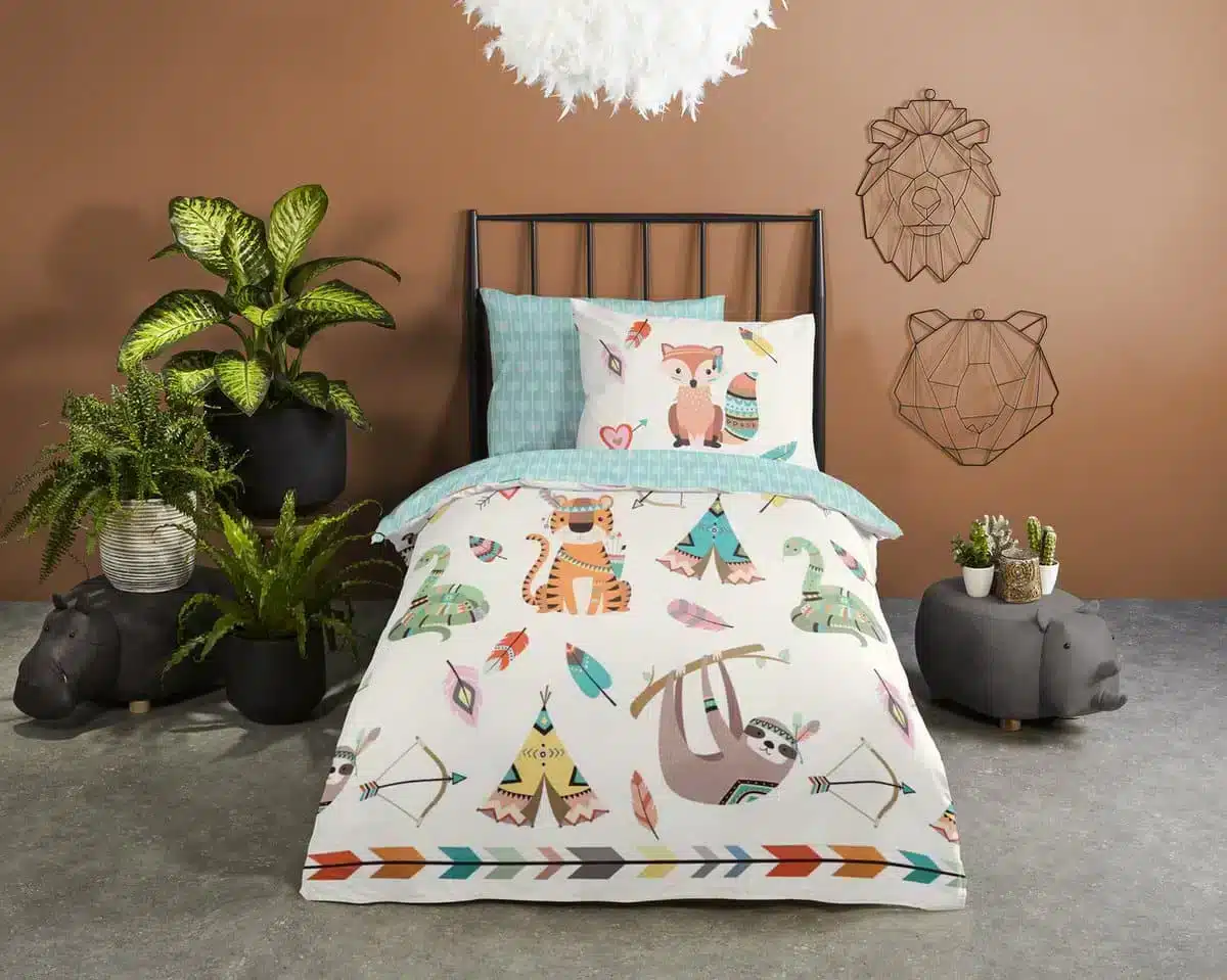 Good Morning Boho Dieren Kinderdekbedovertrek – 140×200/220cm - Afbeelding 4