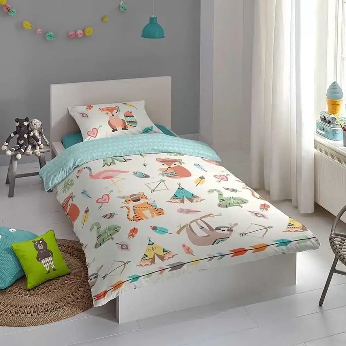 Good Morning Boho Dieren Kinderdekbedovertrek – 140×200/220cm - Afbeelding 5