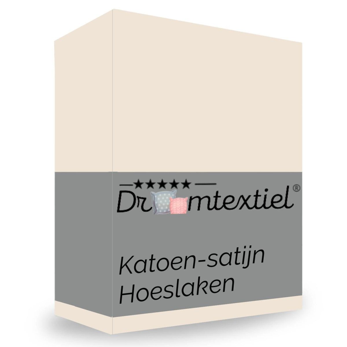 Droomtextiel Hoeslaken Satijn Katoen Crème – 80×200 cm - Afbeelding 2