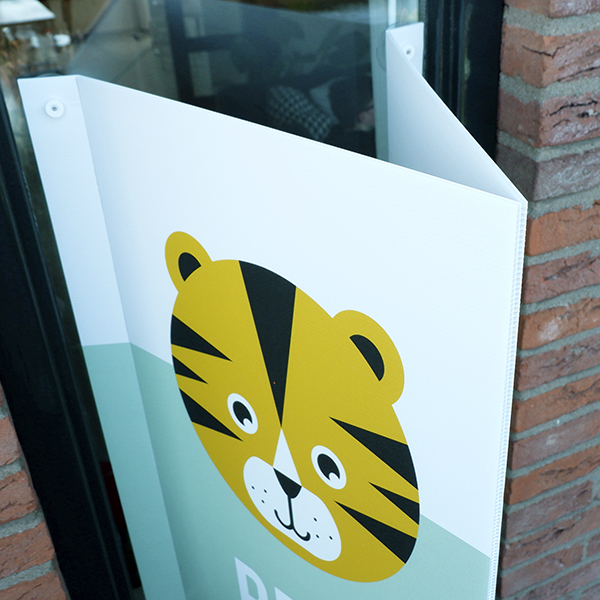 Geboortebord Tijger | bleek groen - Afbeelding 4