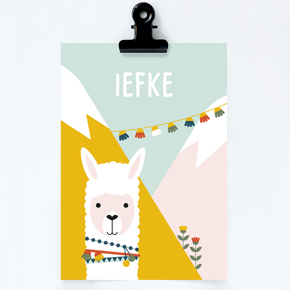 Geboortekaart Lama in de Bergen (enkel) - Afbeelding 2
