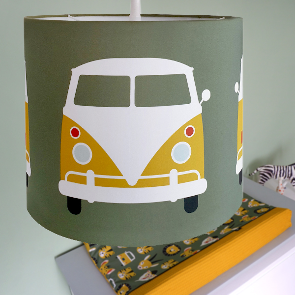 Lamp Busje Kinderkamer | olijf groen - Afbeelding 2
