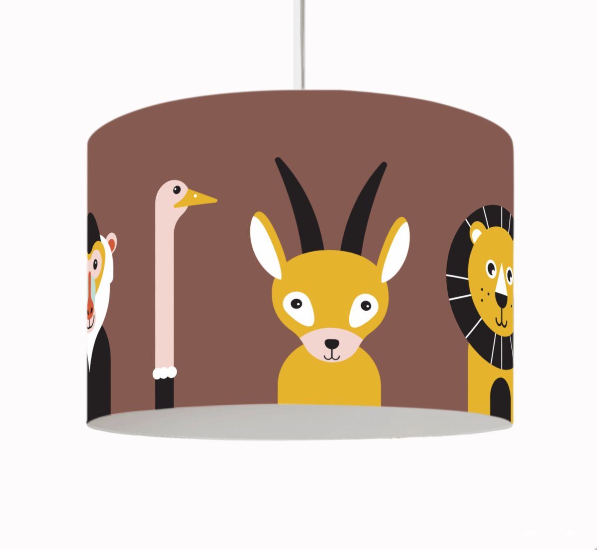 Lamp Safari dieren Kinderkamer | terracotta bruin