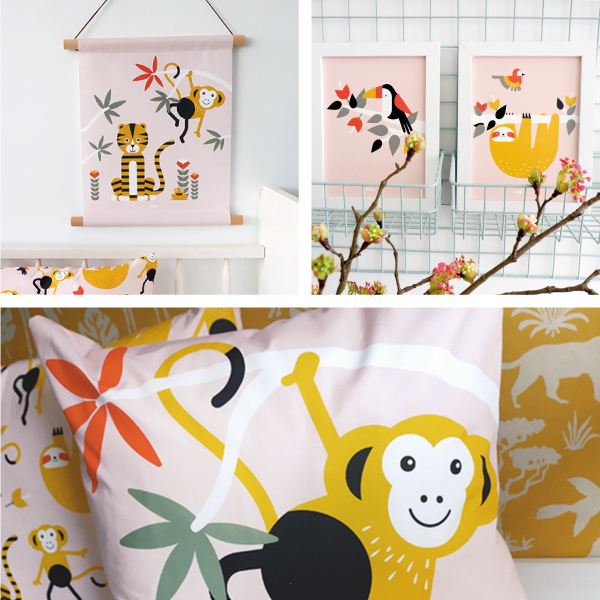 Jungle oud roze | SET 1 - Afbeelding 2