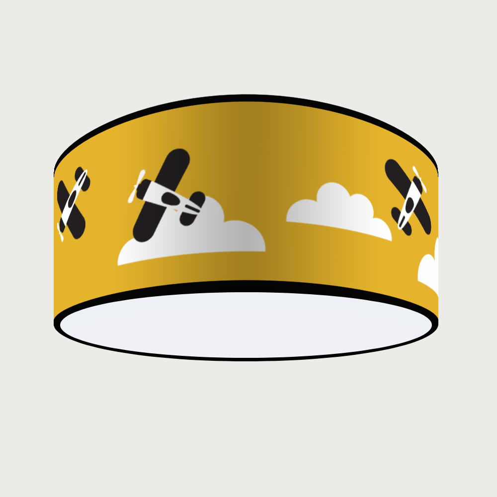 Plafondlamp Vliegtuigen en Wolken | oker geel - Afbeelding 2