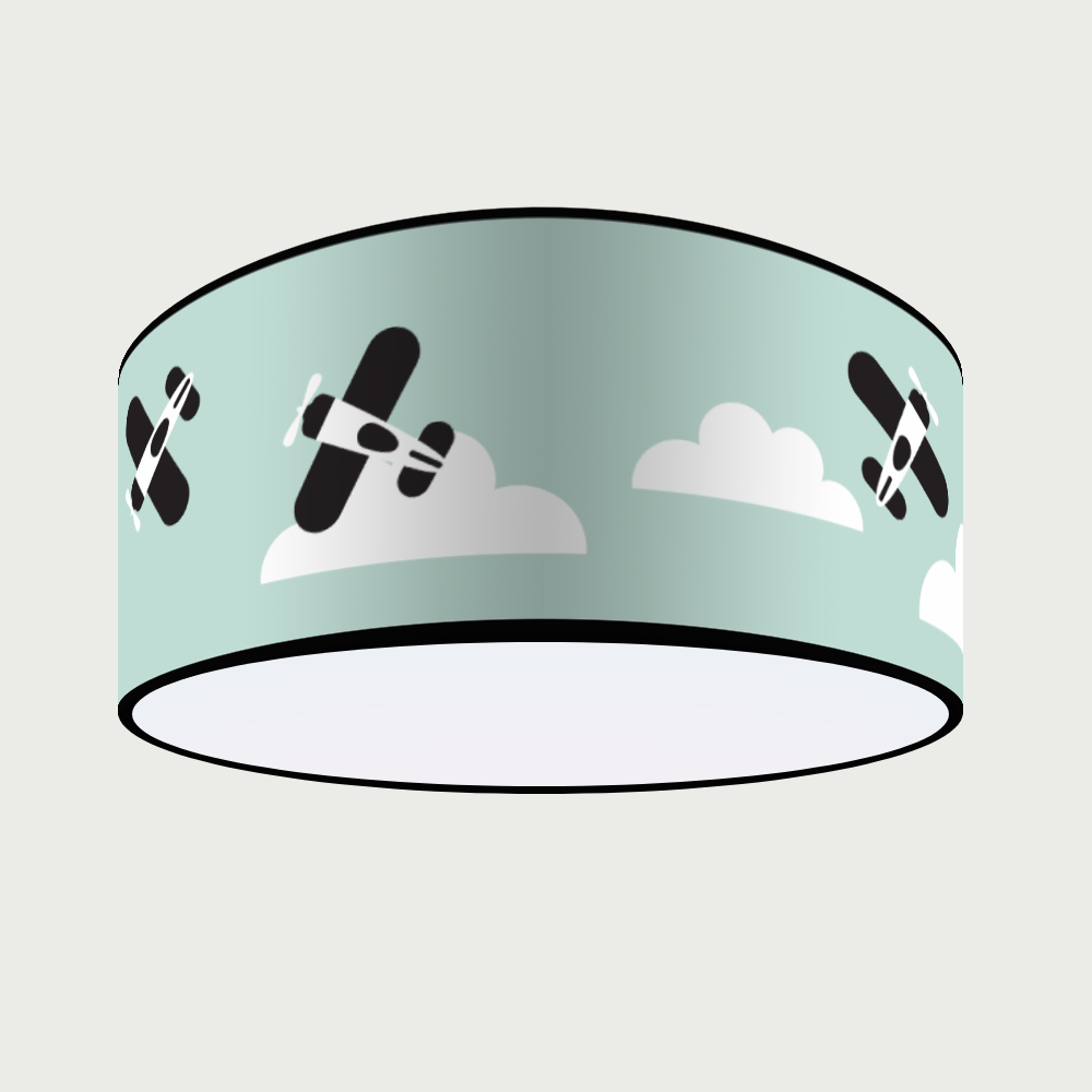 Plafondlamp Vliegtuigen en Wolken | old green - Afbeelding 3