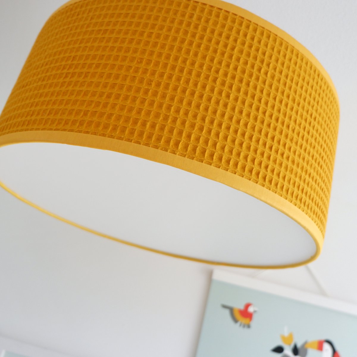 Plafondlamp Wafelstof | oker - Afbeelding 3