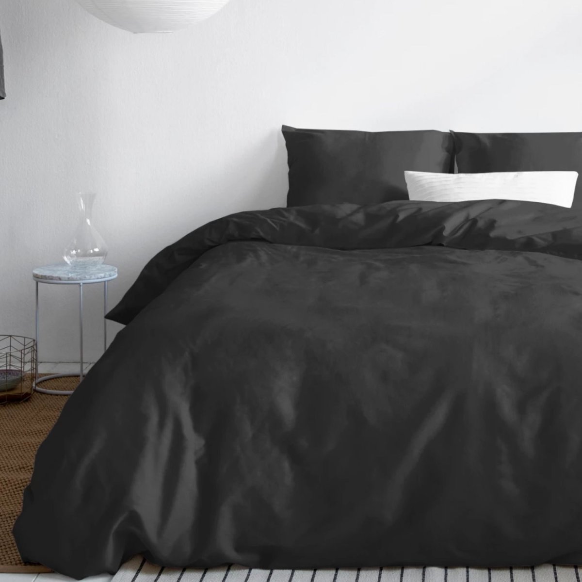 Primaviera Uni Satijn Dekbedovertrek – 200×200/220cm – Zwart - Afbeelding 5