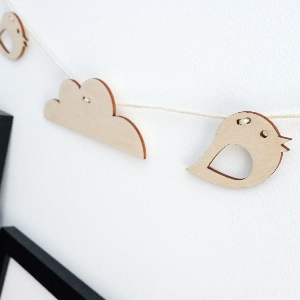 Houten slinger Vogel | wit - Afbeelding 3