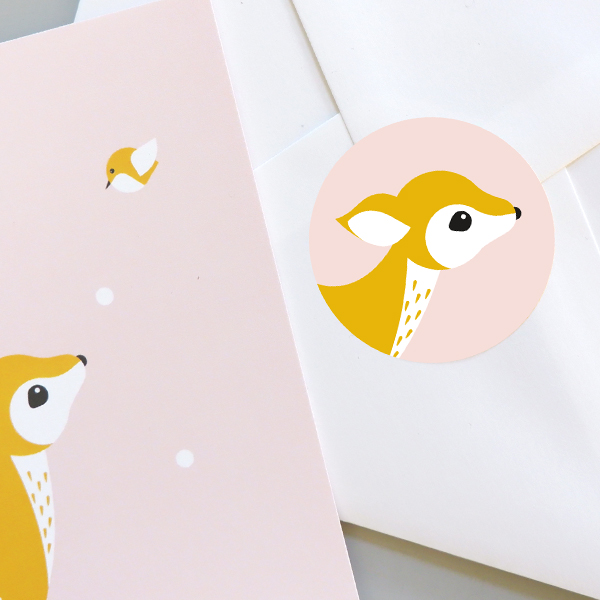 Sluitsticker Hertje | oud roze - Afbeelding 2