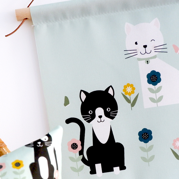 Textielposter Kittens | old green - Afbeelding 3