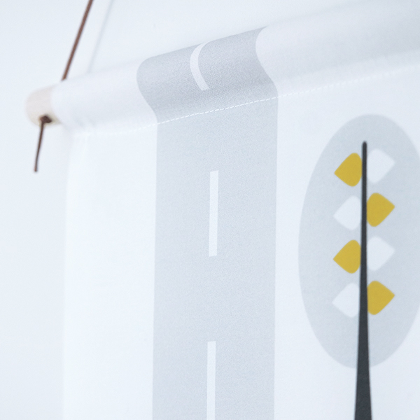 Textielposter Voertuigen | Graafmachine oker - Afbeelding 3