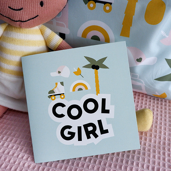 Wenskaart Cool Girl | old green - Afbeelding 2
