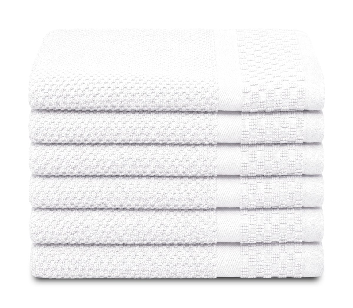 Gastendoek Soft Popcorn Collectie – 6 stuks – 30×50 – wit - Afbeelding 3