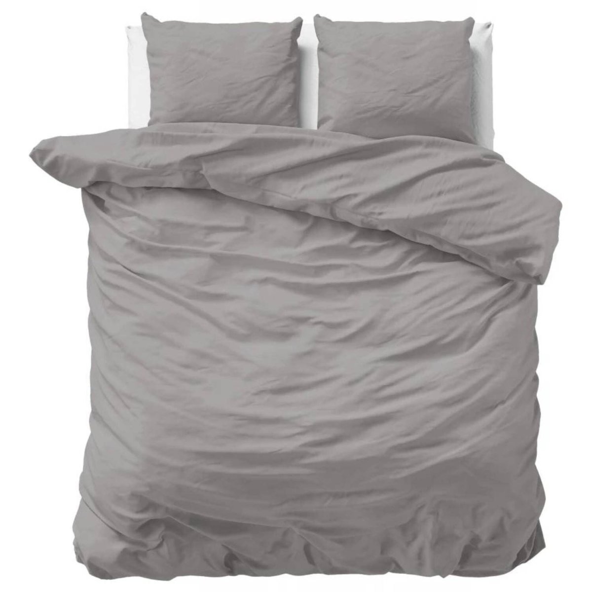 Primaviera Uni Satijn Dekbedovertrek – 200×200/220cm – Grijs - Afbeelding 2