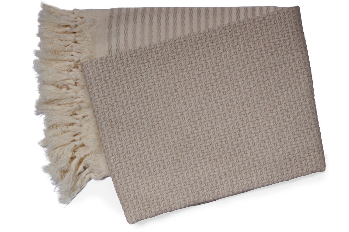 Hamamdoek – wafel honingraat – 100×200 – beige - Afbeelding 2