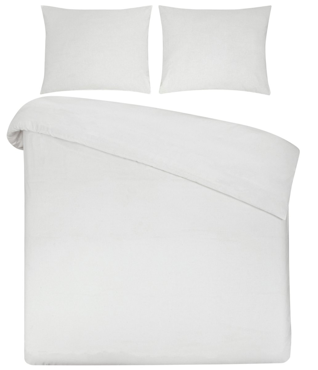 Dekbedovertrek Home – 100% natuurlijk katoen – 200×200/220 – roomwit - Afbeelding 2