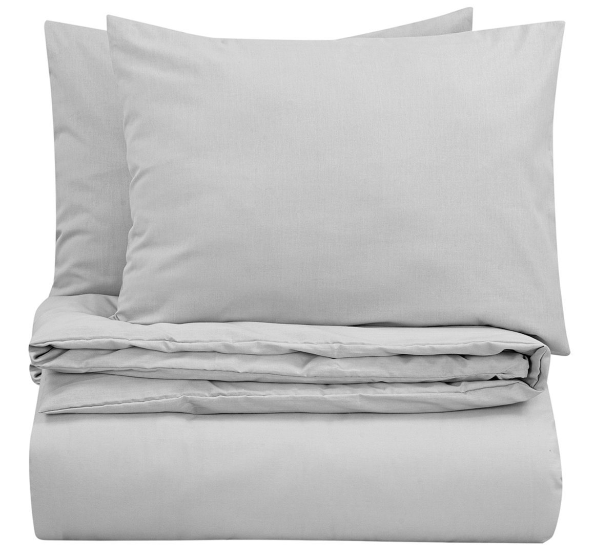 Dekbedovertrek Home – 100% natuurlijk katoen – 200×200/220 – ultra lichtgrijs - Afbeelding 3