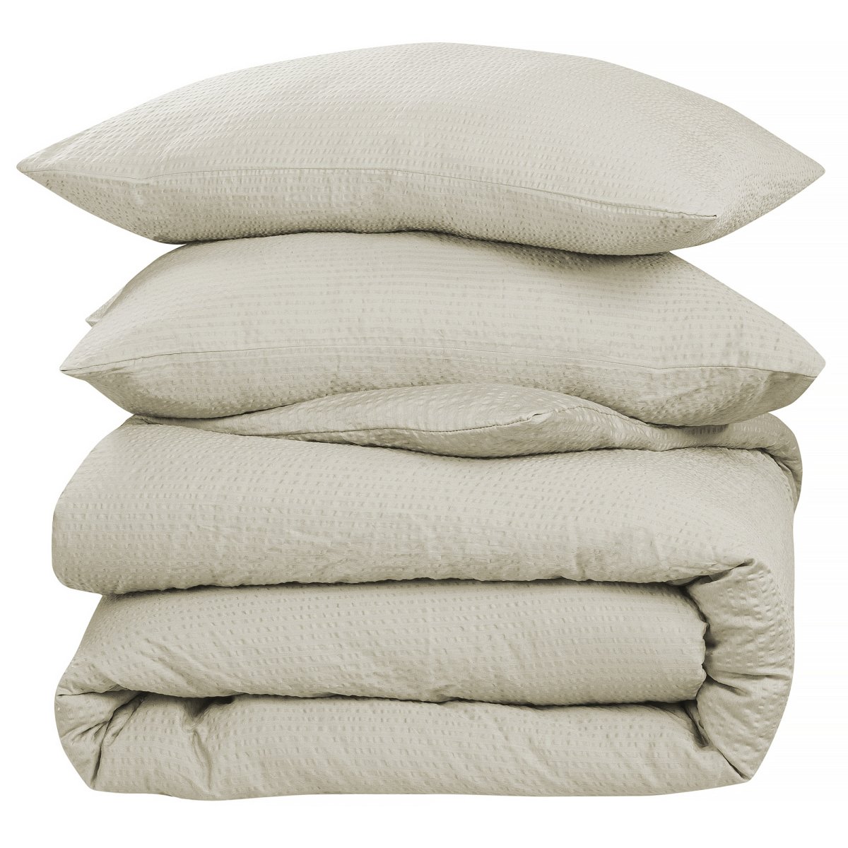 Dekbedovertrek Seersucker – 100% katoen – 200×200/220 – beige - Afbeelding 3