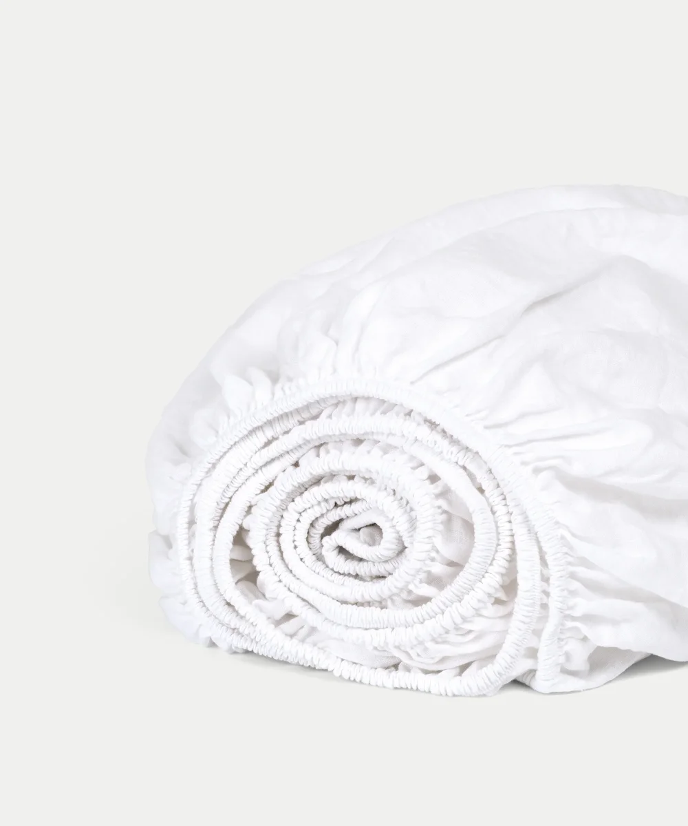 Dekbedovertrekset & Hoeslaken Gewassen Linnen Wit - Afbeelding 7