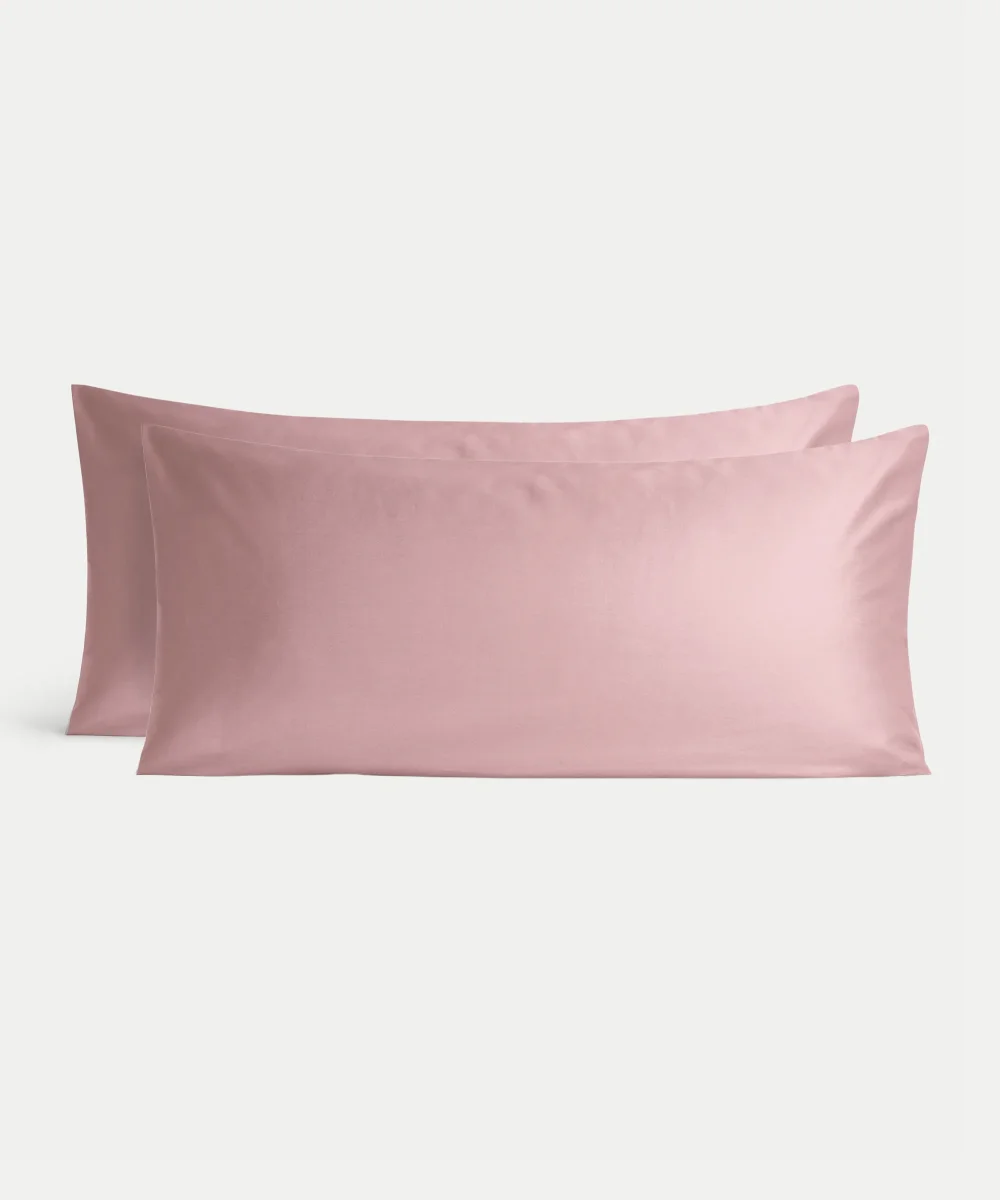 Set van 2 Kussenslopen Egyptisch katoen 400TC Satijn | Blush Pink - Afbeelding 2