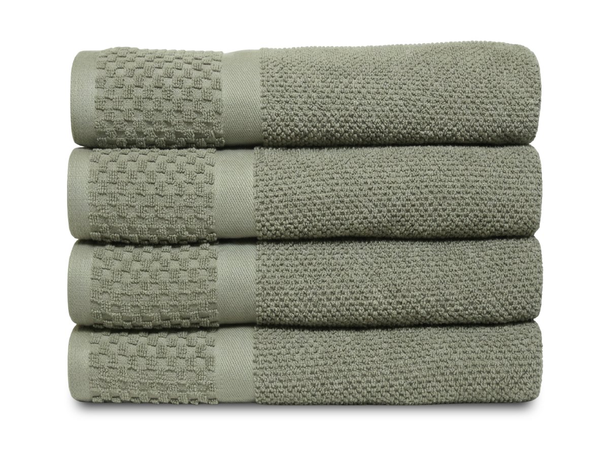 Handdoek Soft Popcorn Collectie – 4 stuks – 70×140 – oudgroen - Afbeelding 3