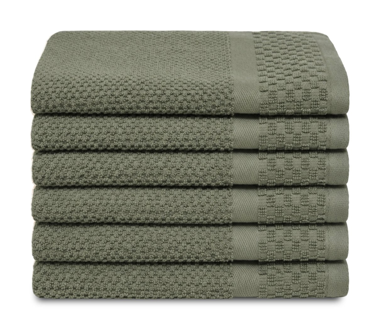 Gastendoek Soft Popcorn Collectie – 6 stuks – 30×50 – oudgroen - Afbeelding 3