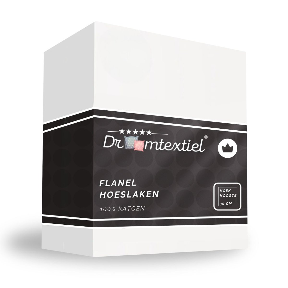 Droomtextiel Hoeslaken Premium Flanel Wit – 200×200 cm - Afbeelding 2