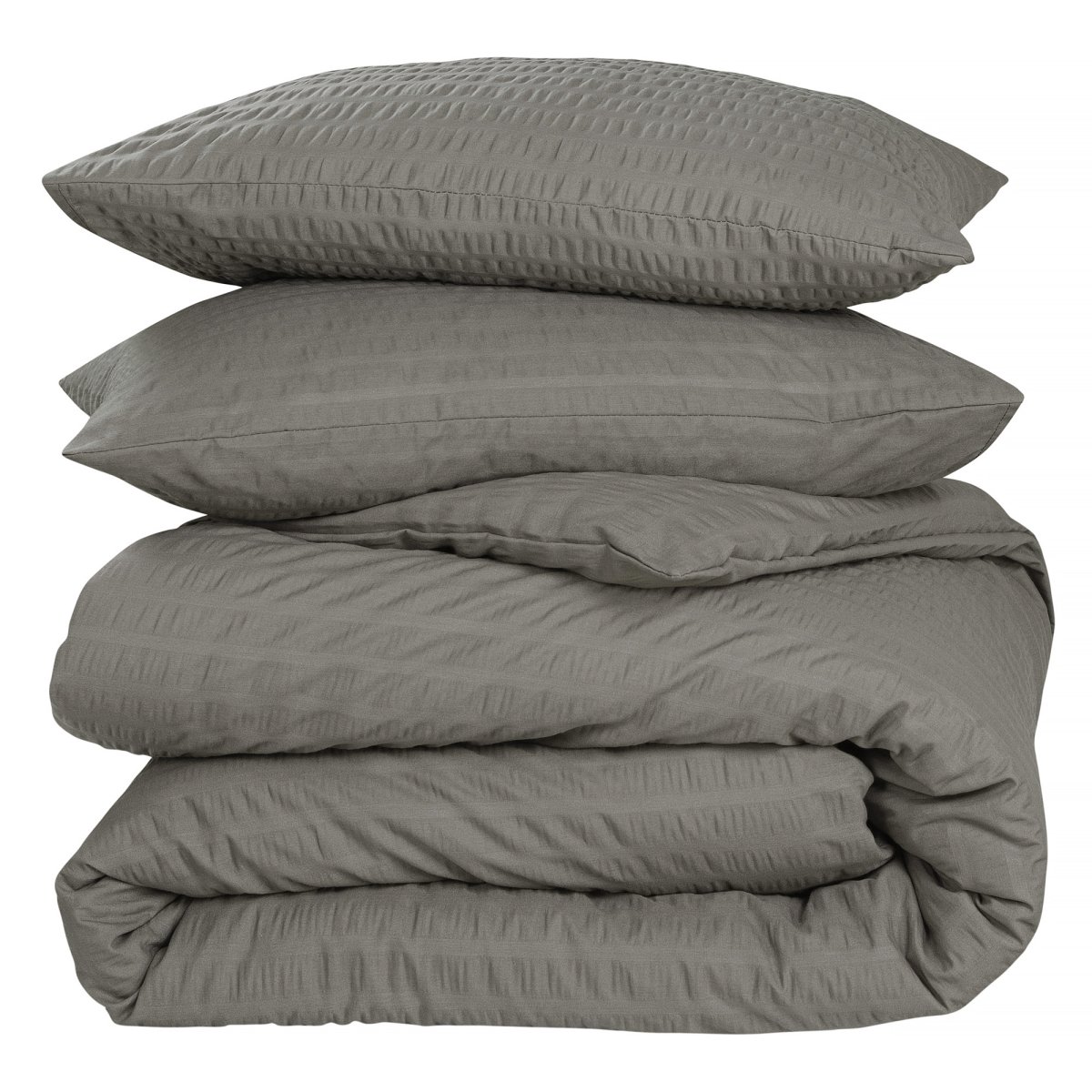 Dekbedovertrek Seersucker Deluxe – 100% katoensatijn – 240×200/220 – greige - Afbeelding 3