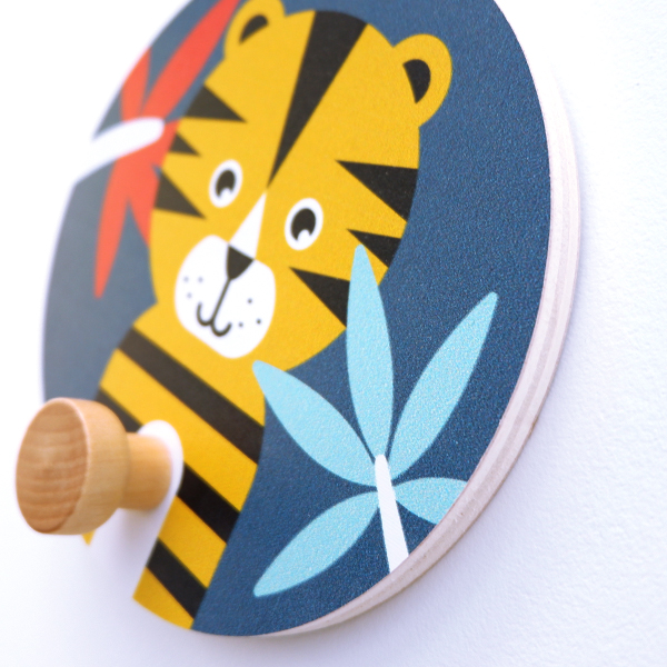 Kapstok Tijger Jungle | donker blauw - Afbeelding 3