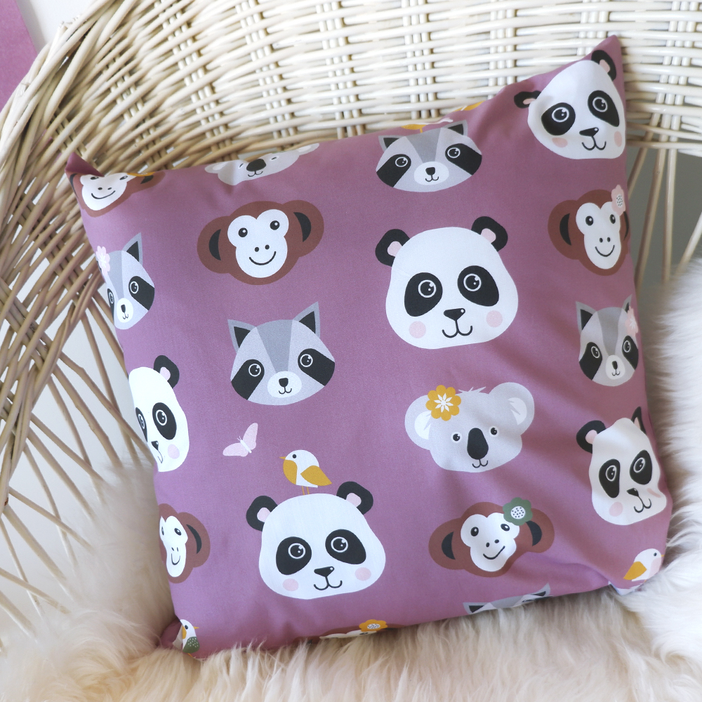 Kussen Dieren Panda | oud paars - Afbeelding 3