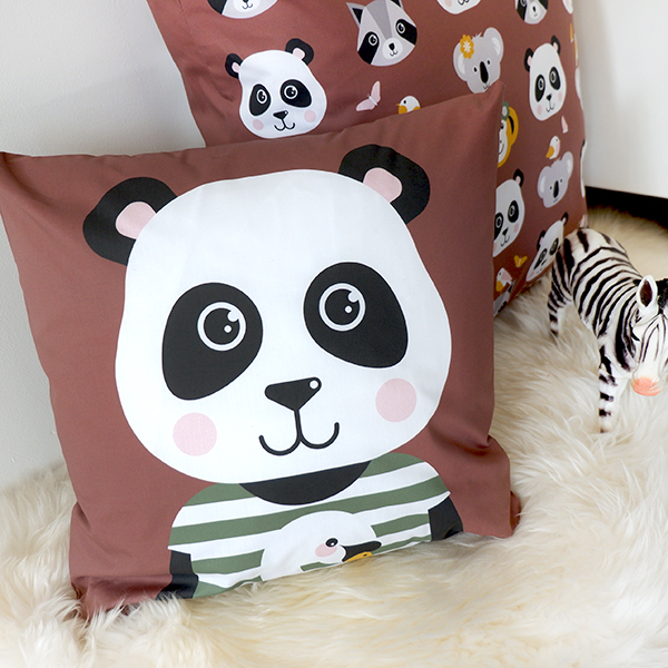Kussen Dieren Panda | terracotta bruin - Afbeelding 2