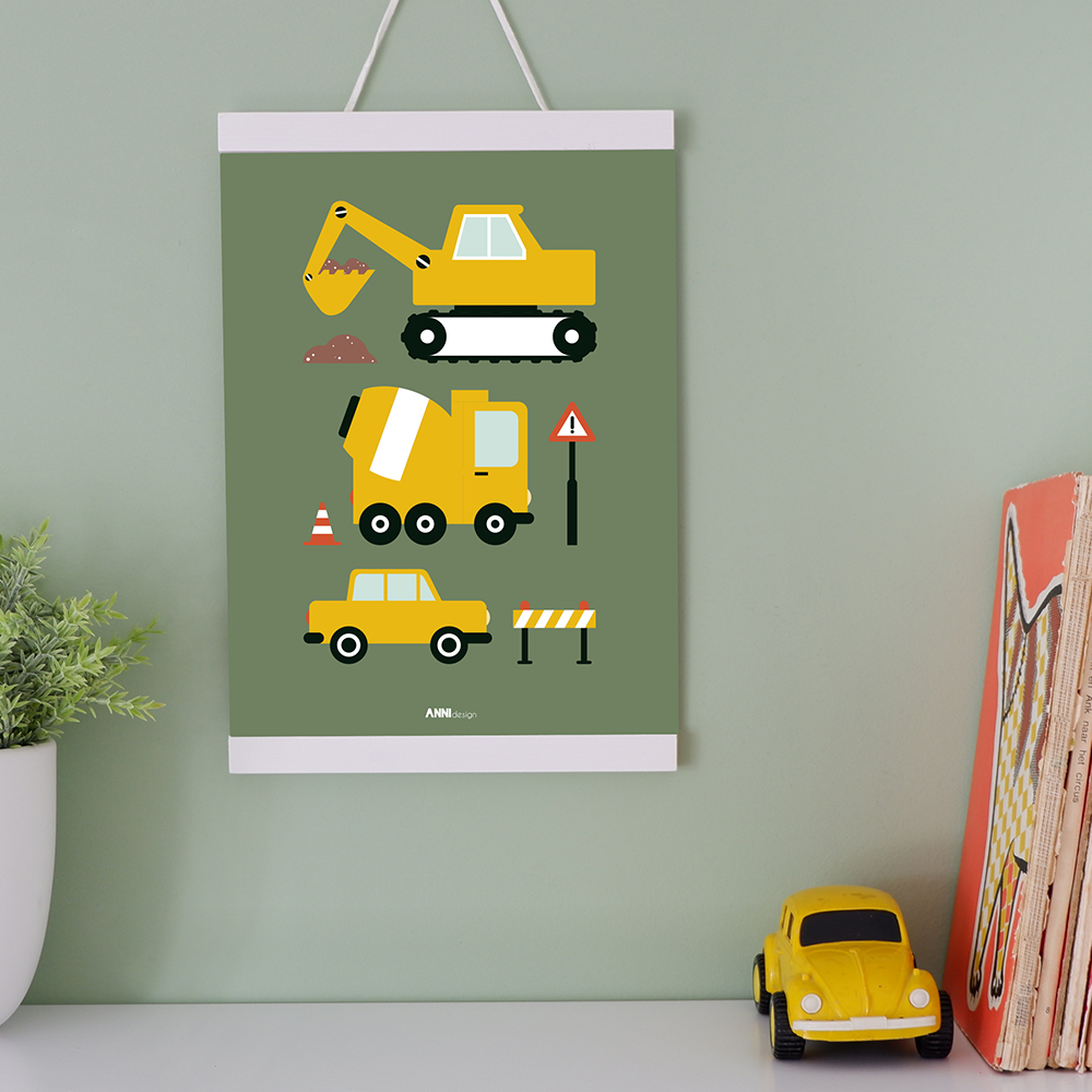 Poster Voertuigen On the Road | olijf groen - Afbeelding 2