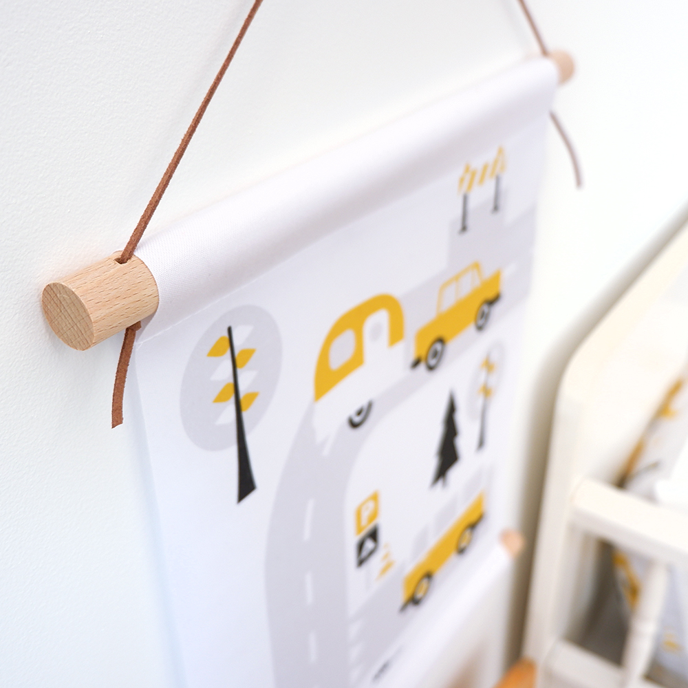 Textielposter Voertuigen | Caravan oker geel - Afbeelding 3